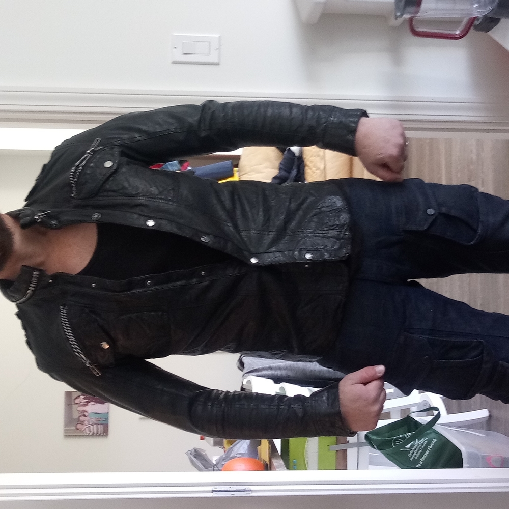 All Saints Post Noon leather shirt jacket
